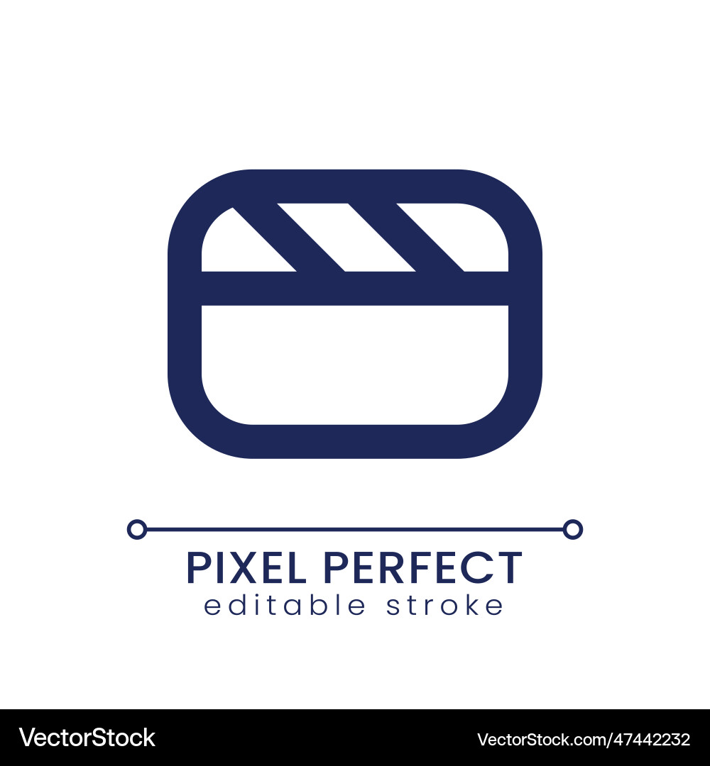 Video file pixel perfect linear ui icon Video file pixel perfect linear ui icon vector image