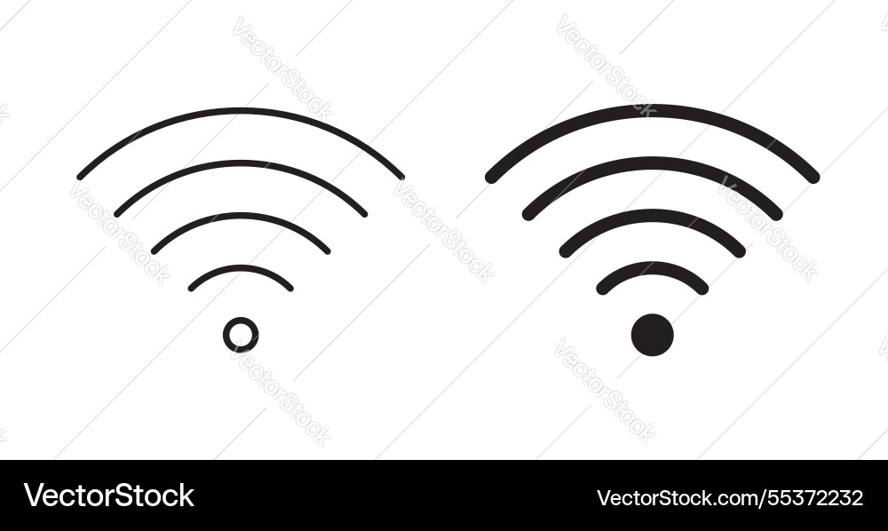 Wifi icon set in thin line for web Wifi icon set in thin line for web vector image