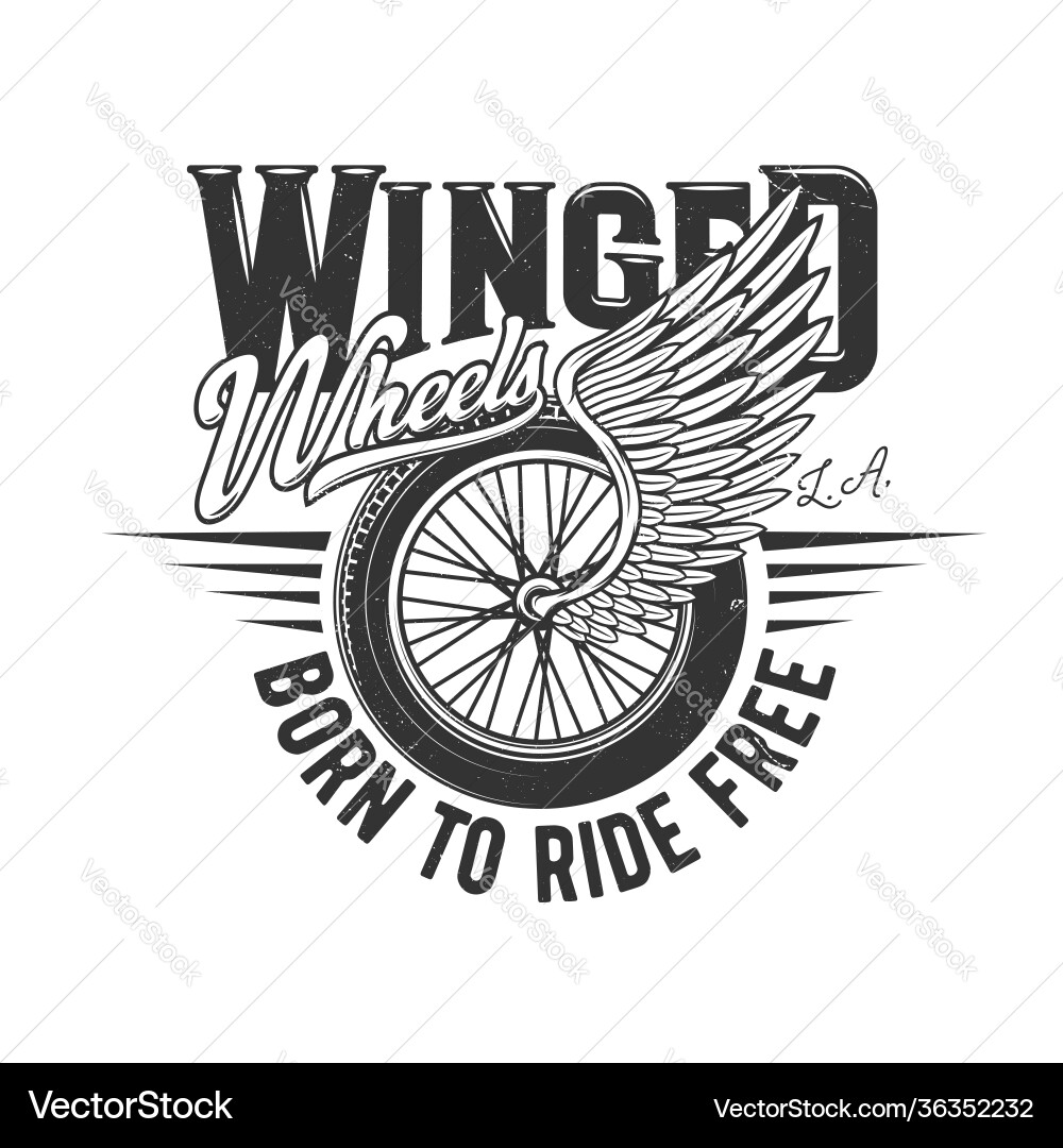 Winged Motorcycle Racing Icon vector image