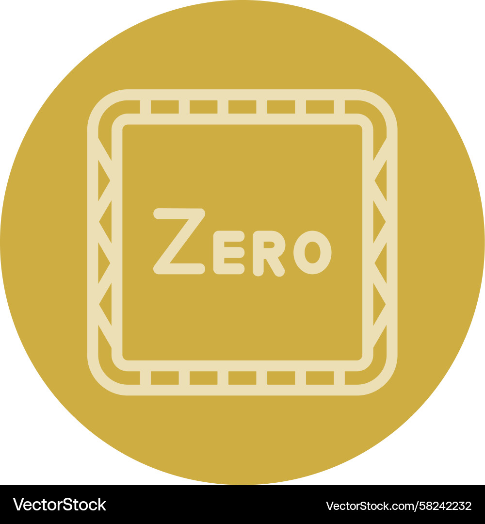Zero Line Icon - Multi Color Vector Image