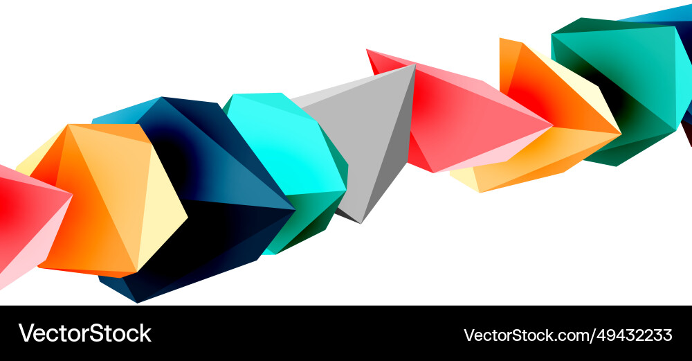 3d low poly triangle design elements Vector Image