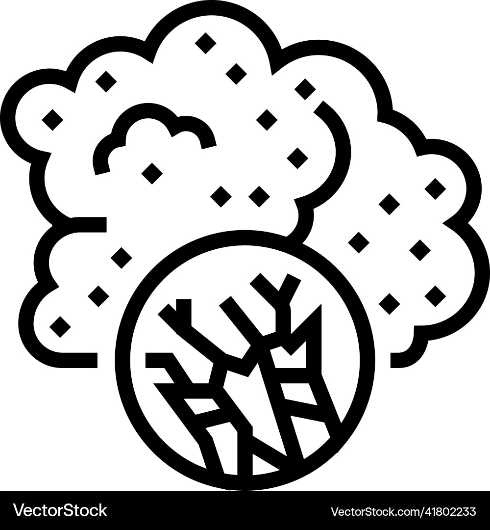 Air asbestos pollution line icon Air asbestos pollution line icon vector image