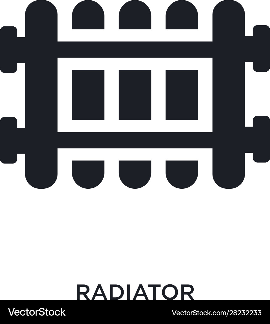 Black radiator isolated icon simple element from Vector Image