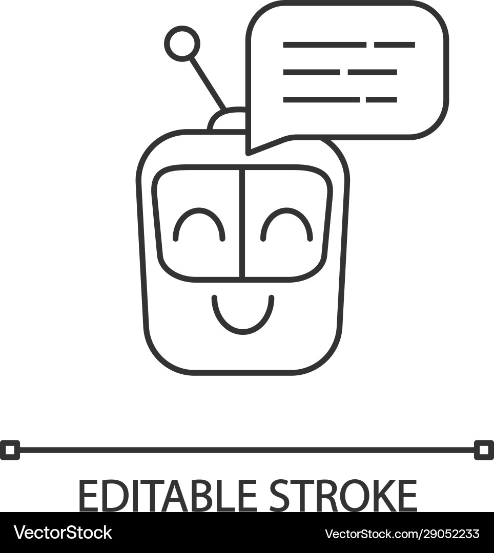 Chatbot message linear icon Chatbot message linear icon Vector Image