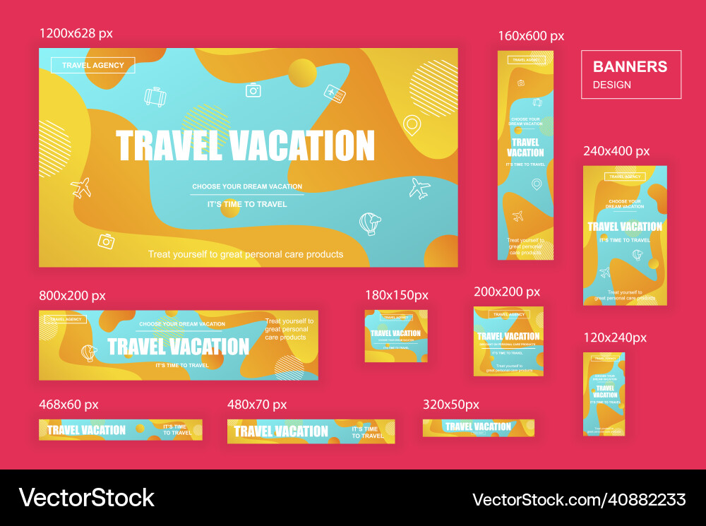Collection web banners different sizes for mobile Collection web banners different sizes for mobile vector image