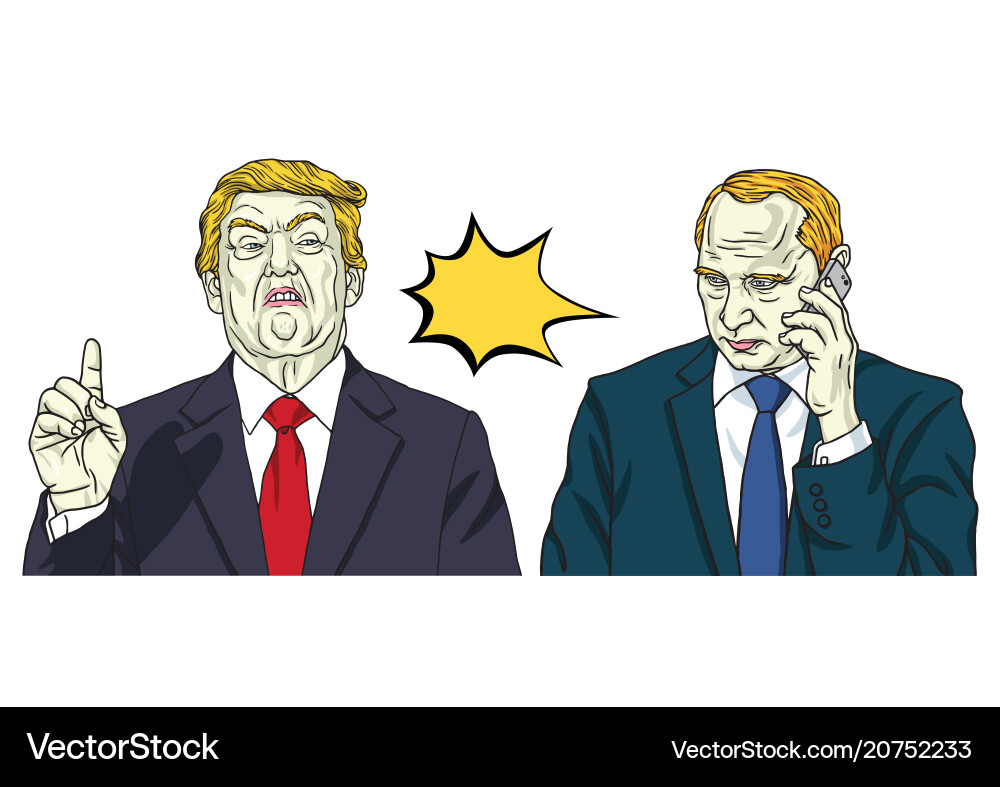 Donald trump and vladimir putin portrait Donald trump and vladimir putin portrait vector image