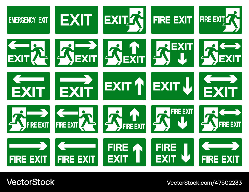 Emergency exit symbol isolate on white background Emergency exit symbol isolate on white background vector image