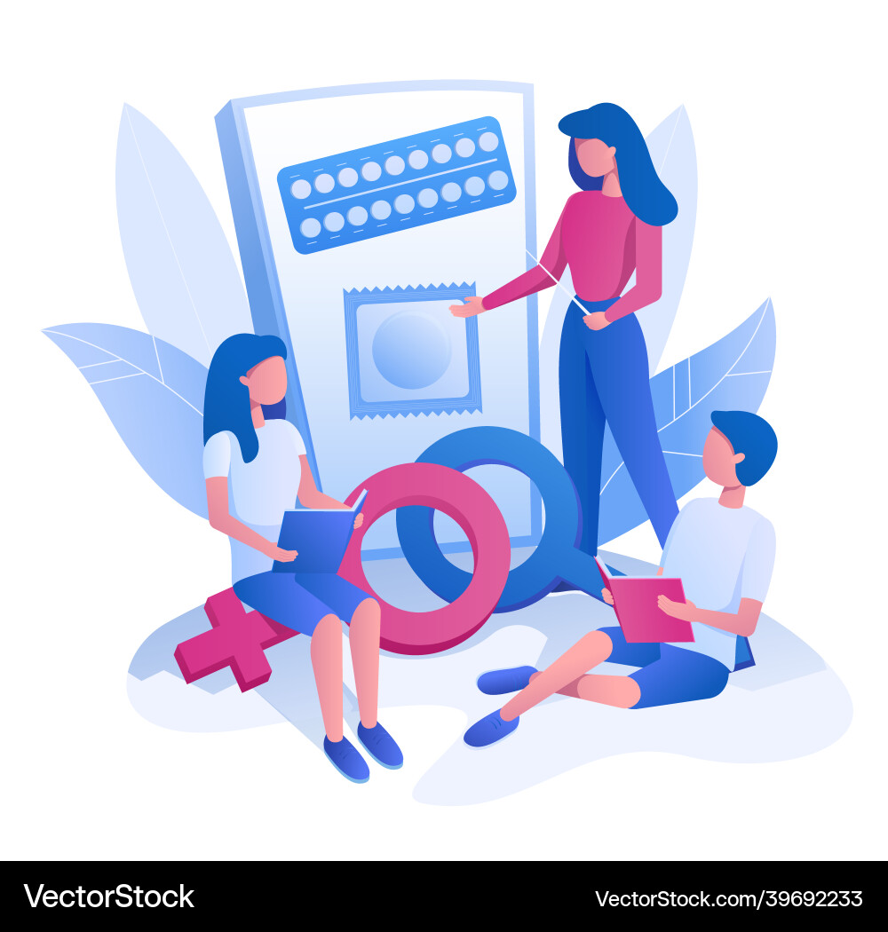 Female teacher teaching students sexual health Female teacher teaching students sexual health vector image