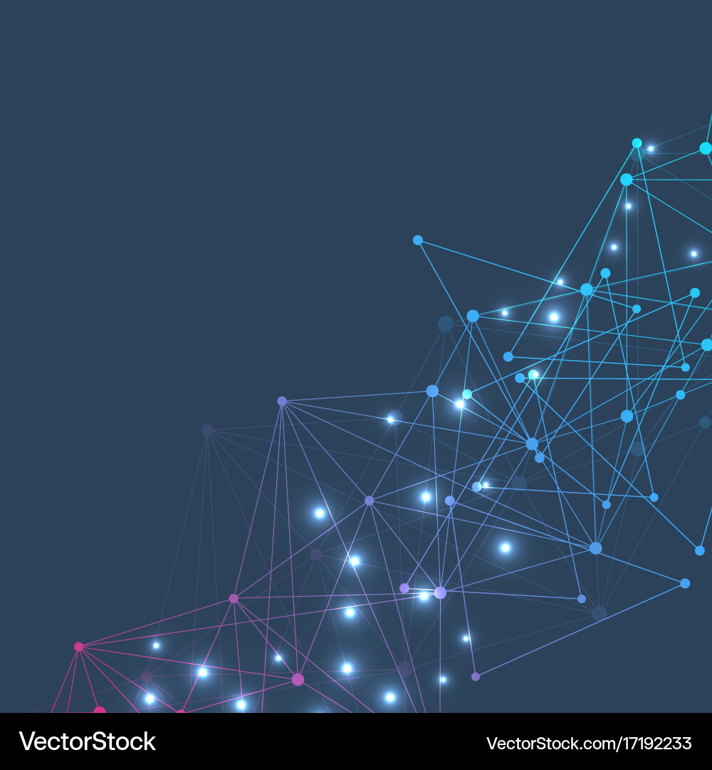 Geometric abstract background with connected line Vector Image