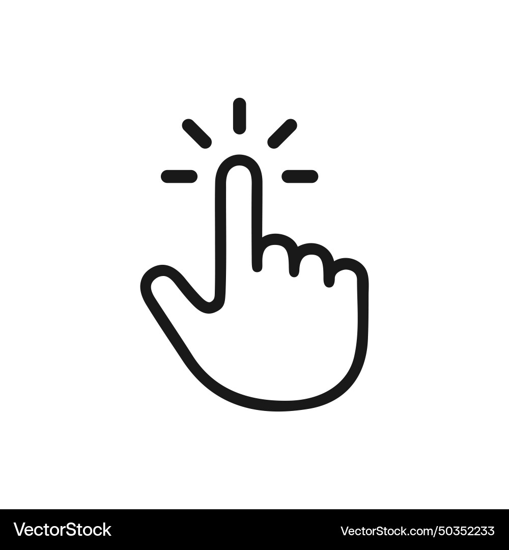 Handklicken Sie lineares Symbol und Finger Cursor Pointer Handklicken Sie lineares Symbol und Finger Cursor Pointer vektorbild