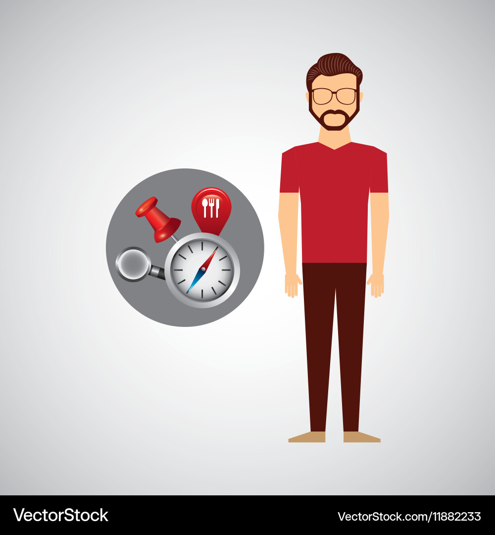 Hipster man collection navigation elements concept vector image