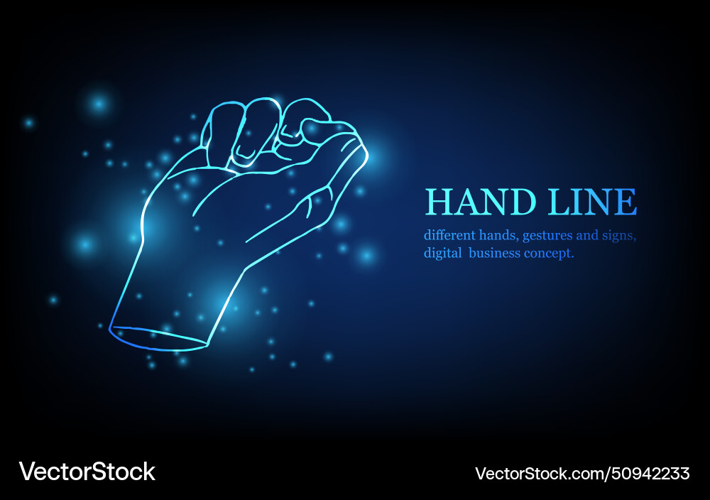 Human hand line different hands gestures Vector Image