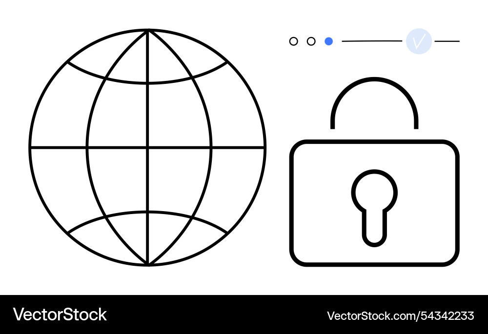 Internet security and privacy concept with globe Internet security and privacy concept with globe vector image
