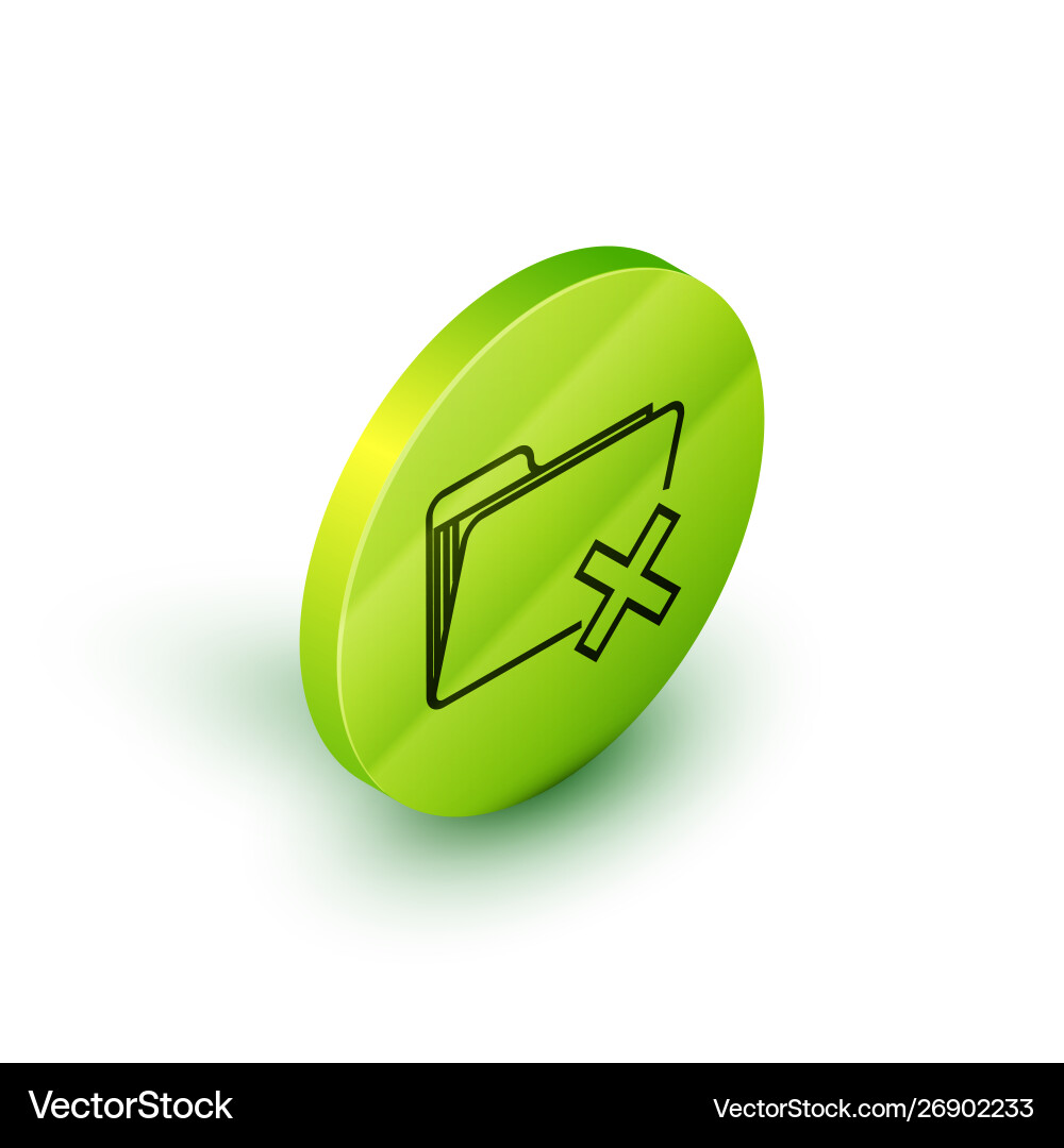 Isometric line delete folder icon isolated Isometric line delete folder icon isolated vector image