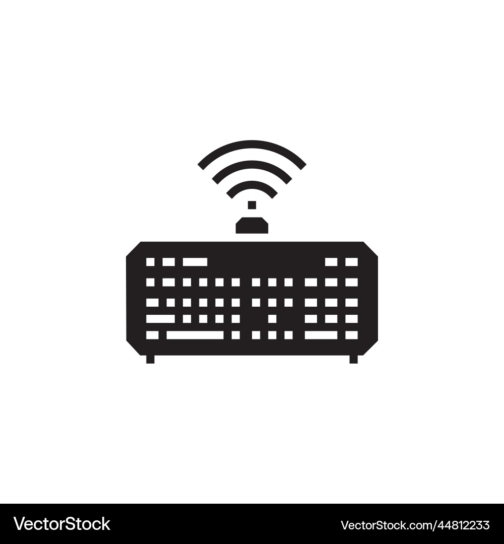 Keyboard wireless icon computer component Keyboard wireless icon computer component vector image