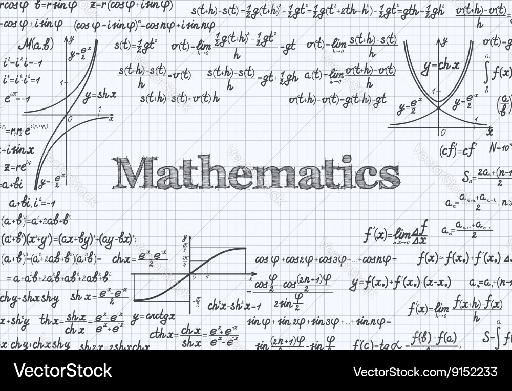 Mathematical Equations and Formulas Background vector image