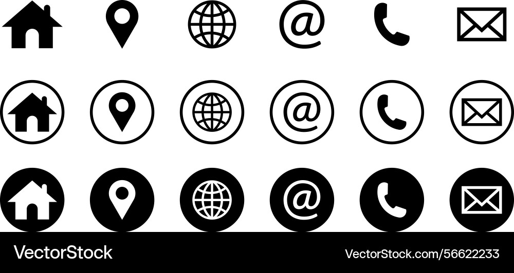 Minimal contact icons set for template Minimal contact icons set for template Vector Image