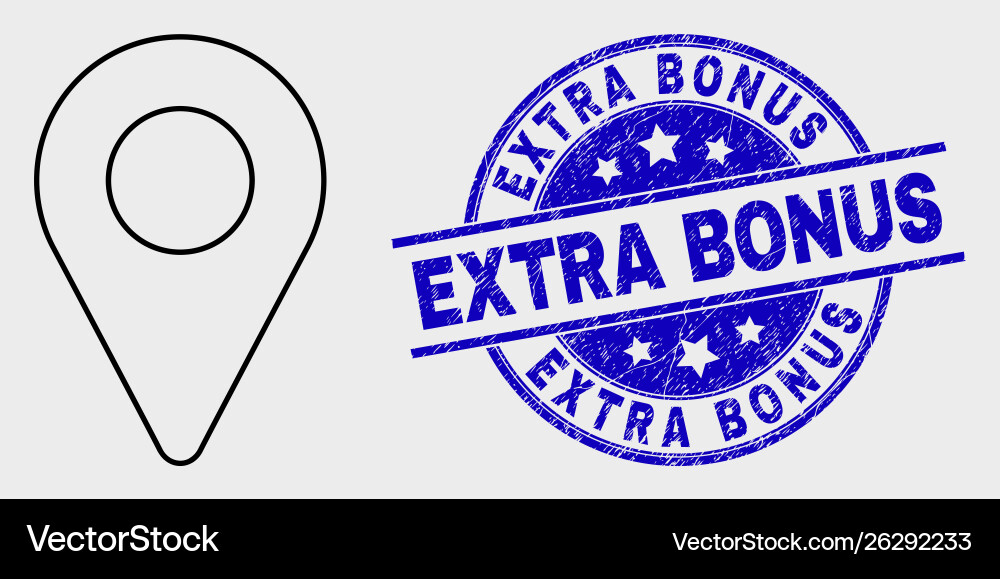 Outline map pointer icon and scratched Outline map pointer icon and scratched vector image