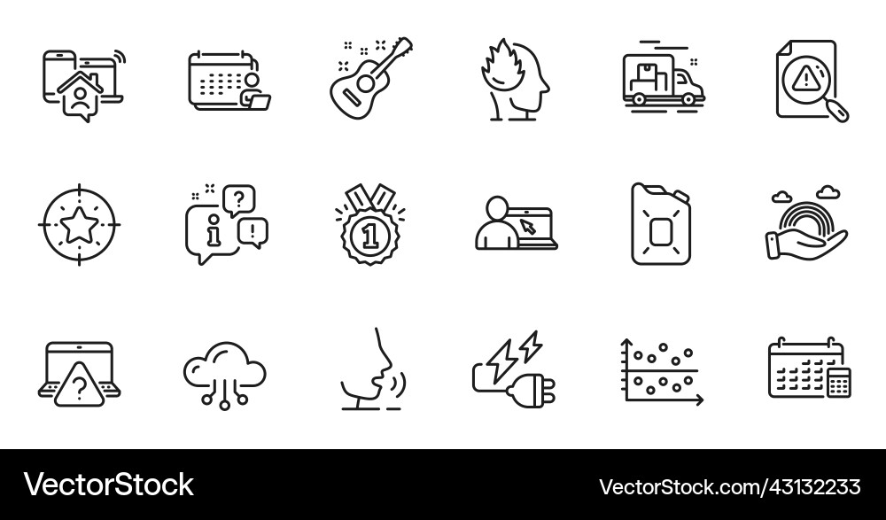 Outline set of dot plot accounting and star Outline set of dot plot accounting and star vector image