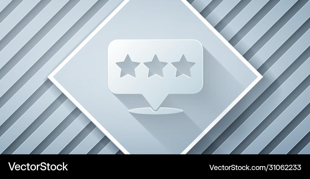 Paper cut map pointer with star icon isolated Paper cut map pointer with star icon isolated vector image