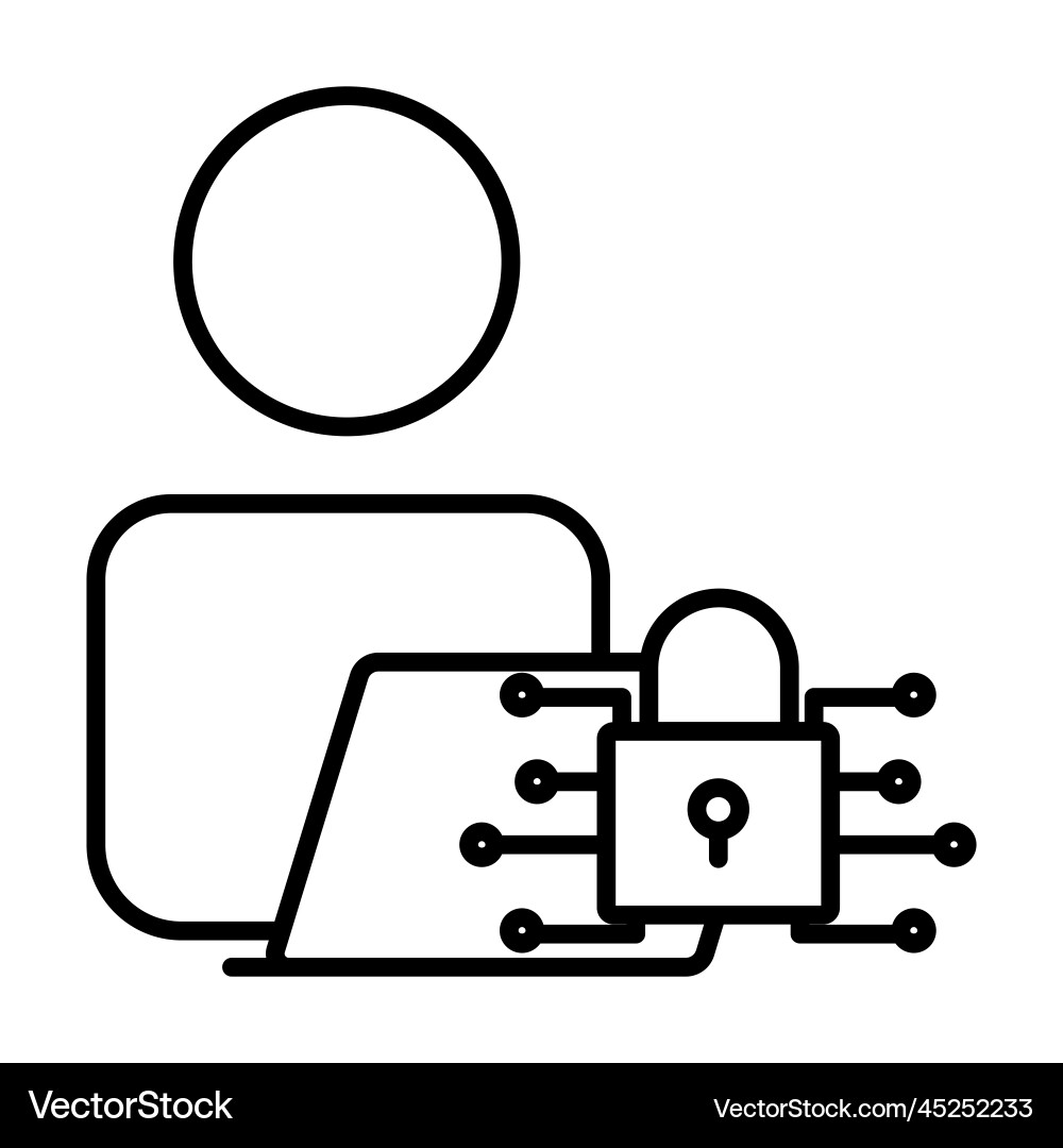 Programmer icon lock cyber related Programmer icon lock cyber related vector image