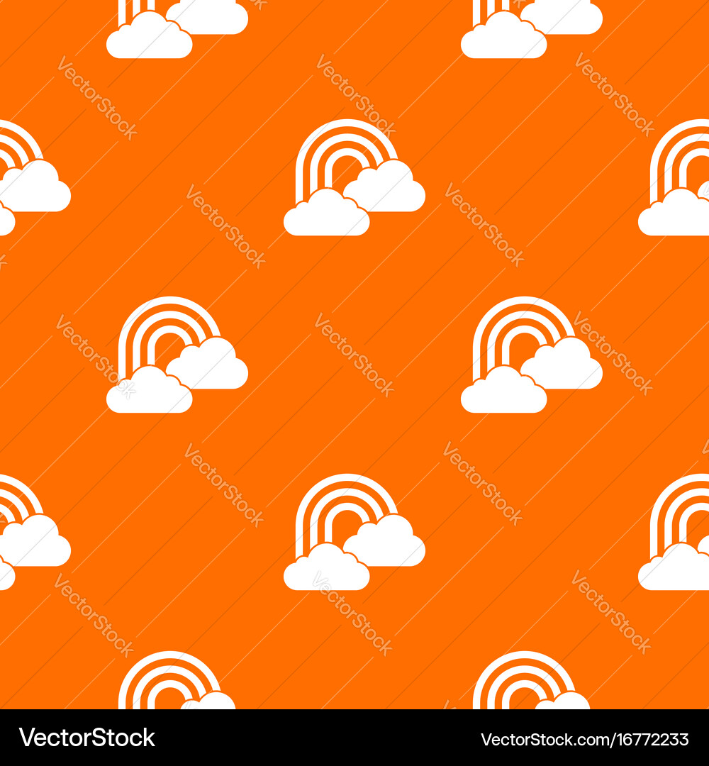 Rainbow and clouds pattern seamless Vector Image