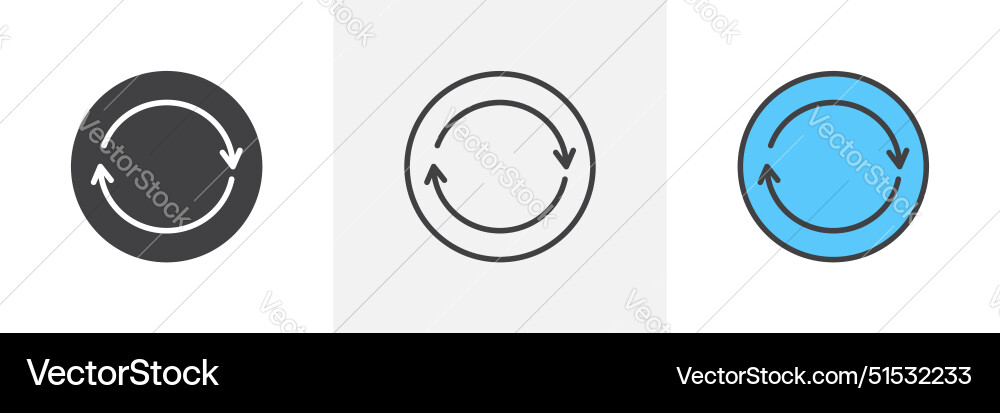 Refresh icon set rotation arrow symbol repeat Refresh icon set rotation arrow symbol repeat Vector Image