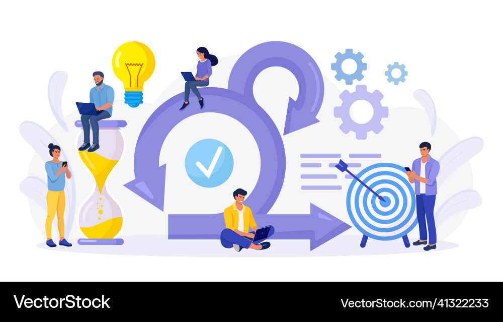 Scrum Workflow & Kanban Board vector image