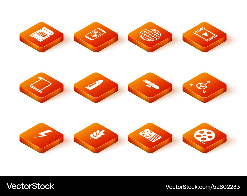 Set lightning bolt wheat paper scroll bullet air vector image