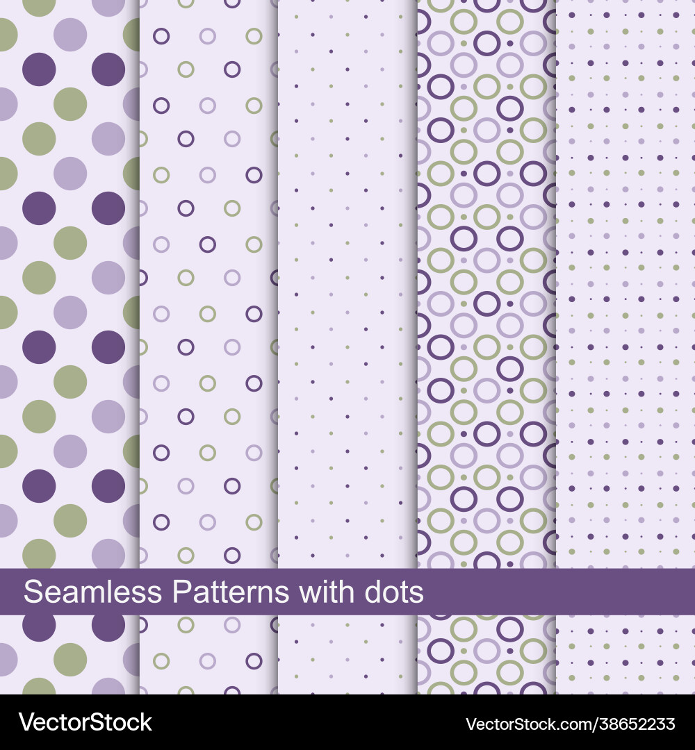 Set seamless patterns with circles Set seamless patterns with circles vector image