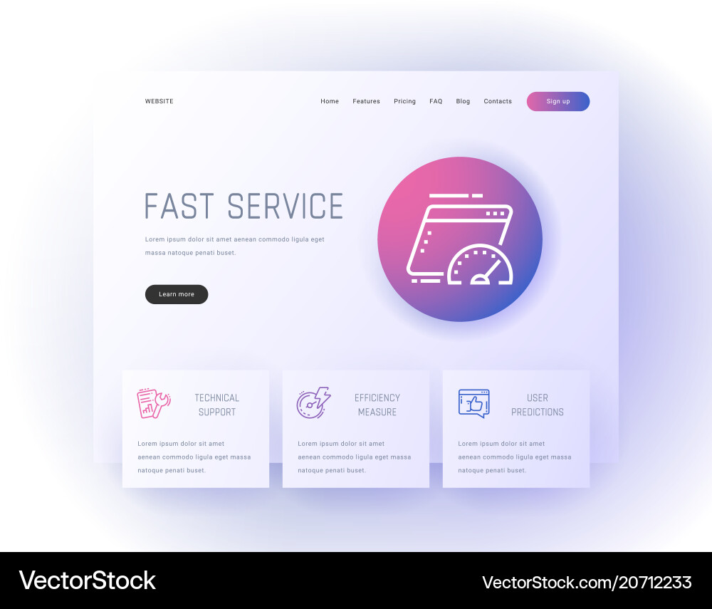 Technical Support & Efficiency Landing Page vector image