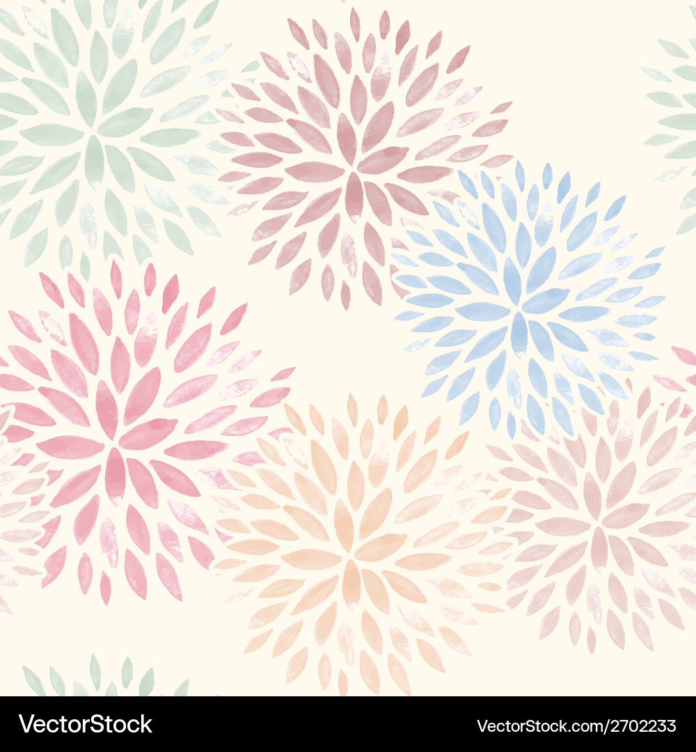 Watercolor Floral Seamless Pattern vector image