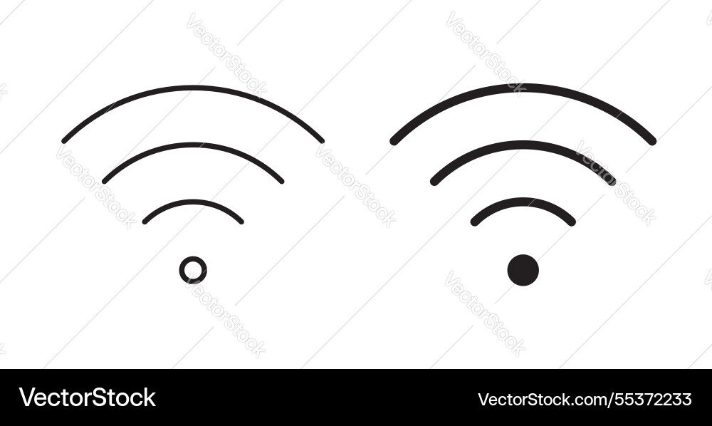 Wifi icon set in thin line for web Wifi icon set in thin line for web vector image