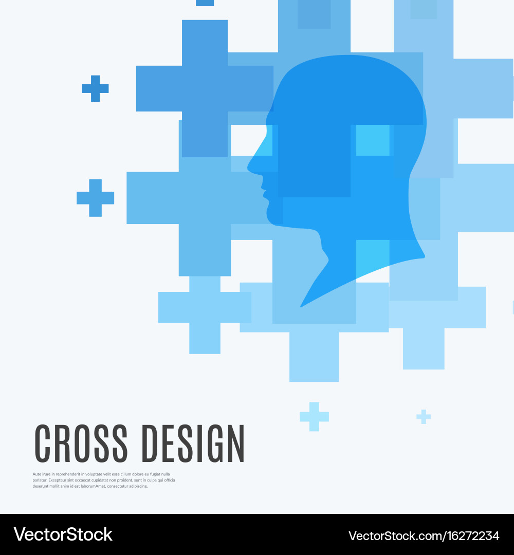 Abstract design elements with cross vector image