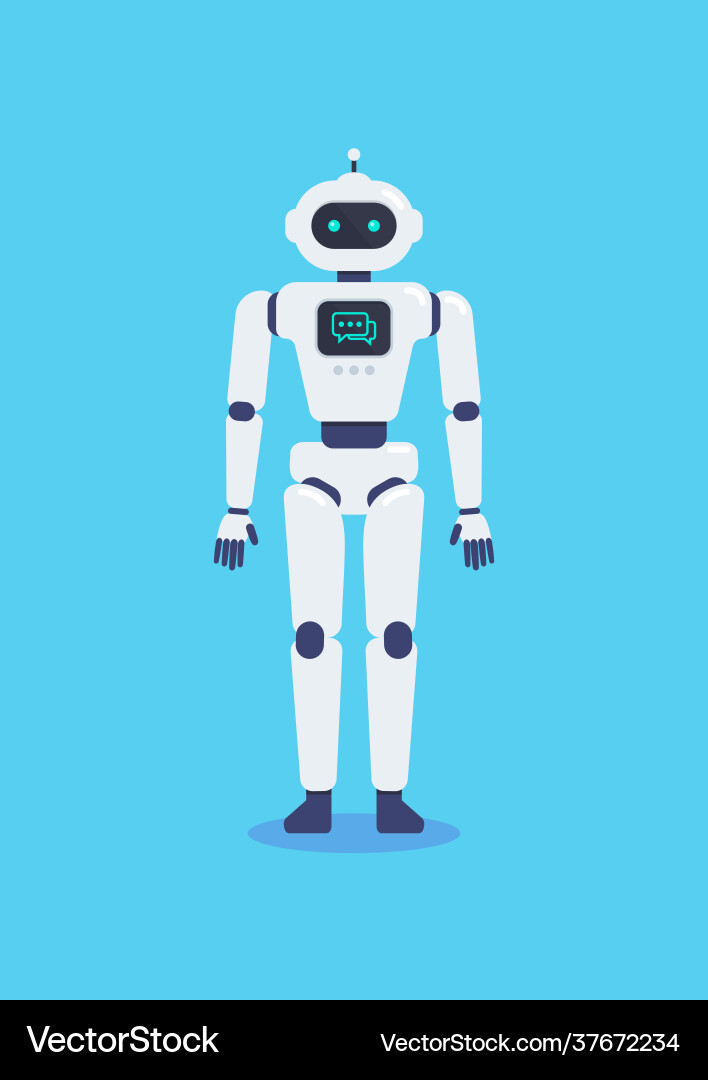 Android robot cyborg technology Android robot cyborg technology vector image