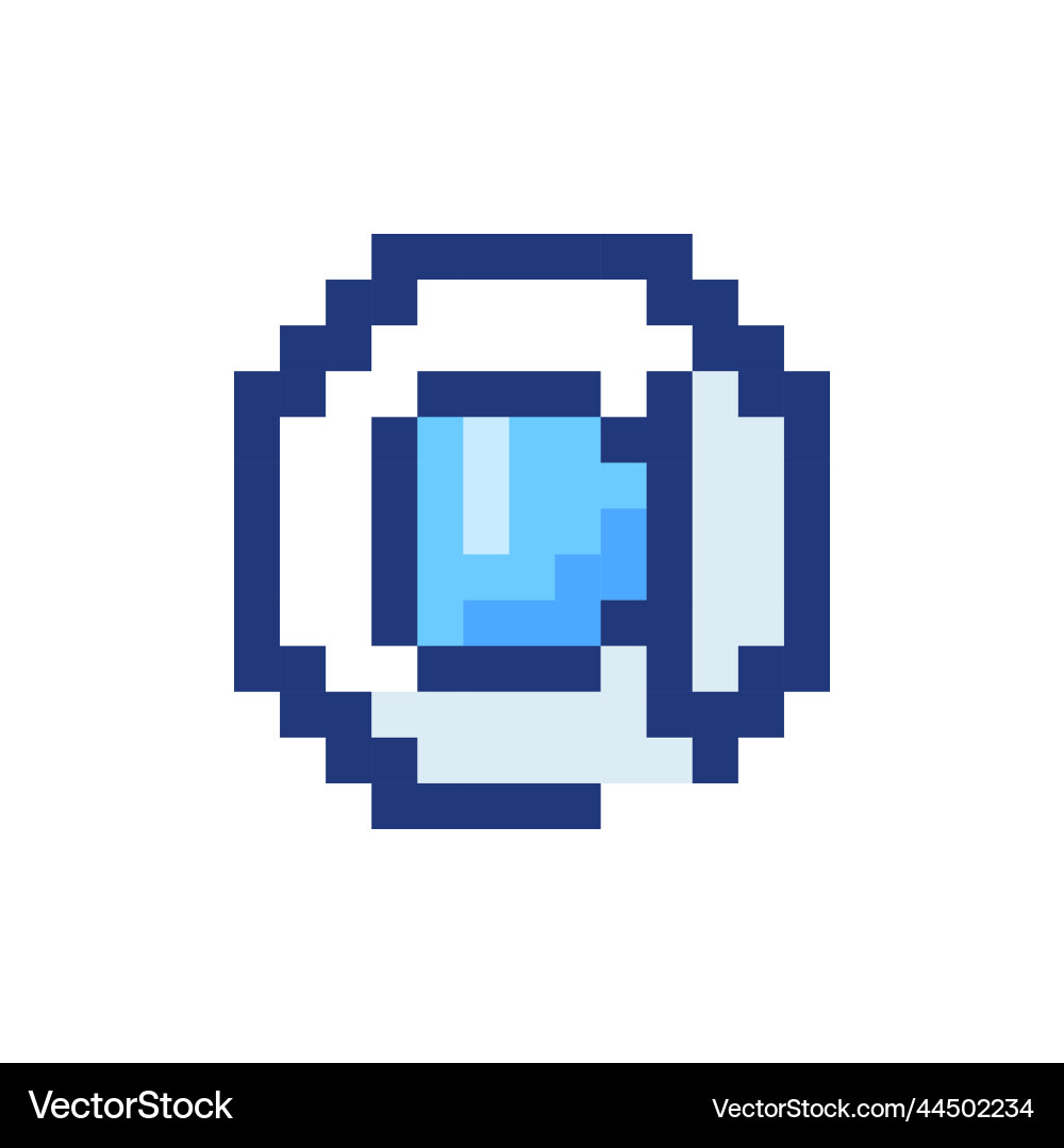 At sign pixelated rgb color ui icon Vector Image