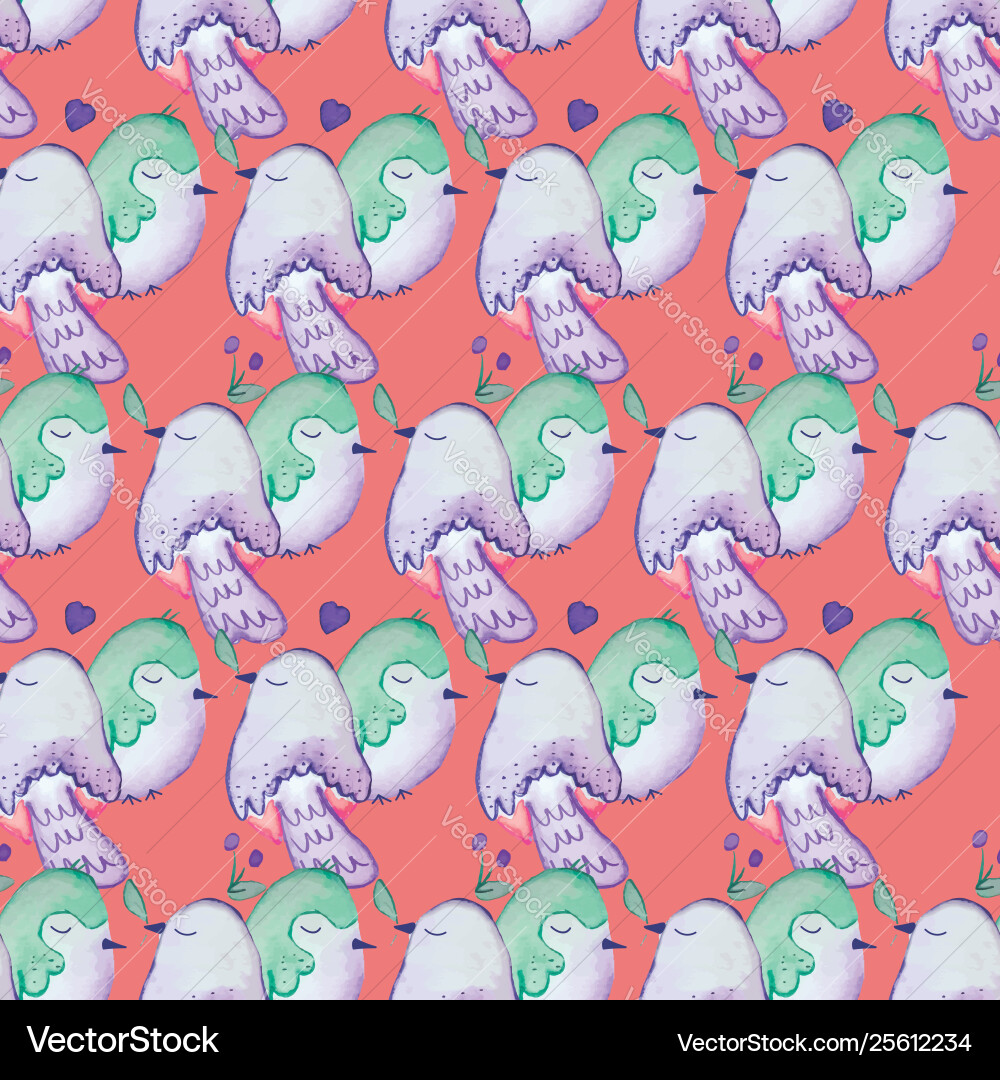 Birds seamless repeat print pattern tile Vector Image