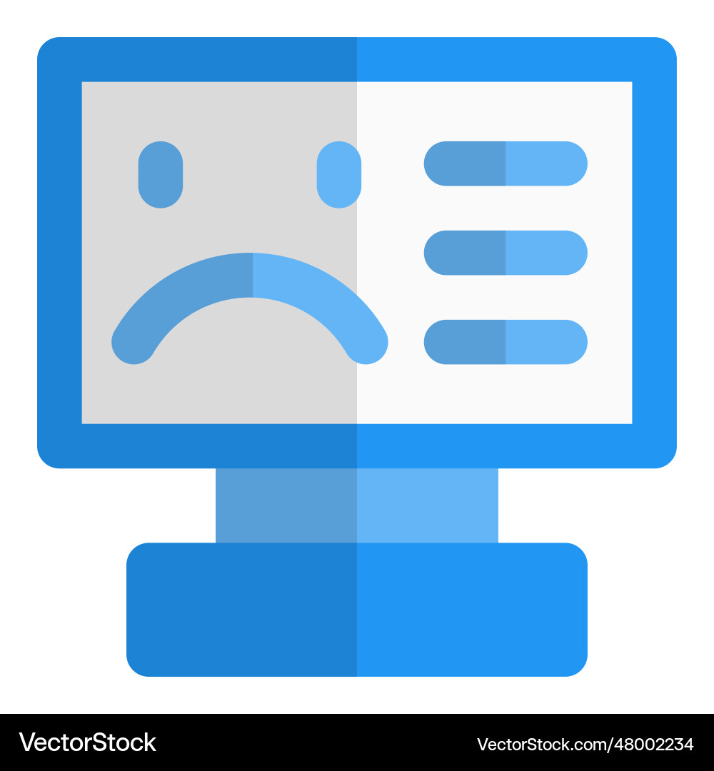 Blue screen software error in system vector image
