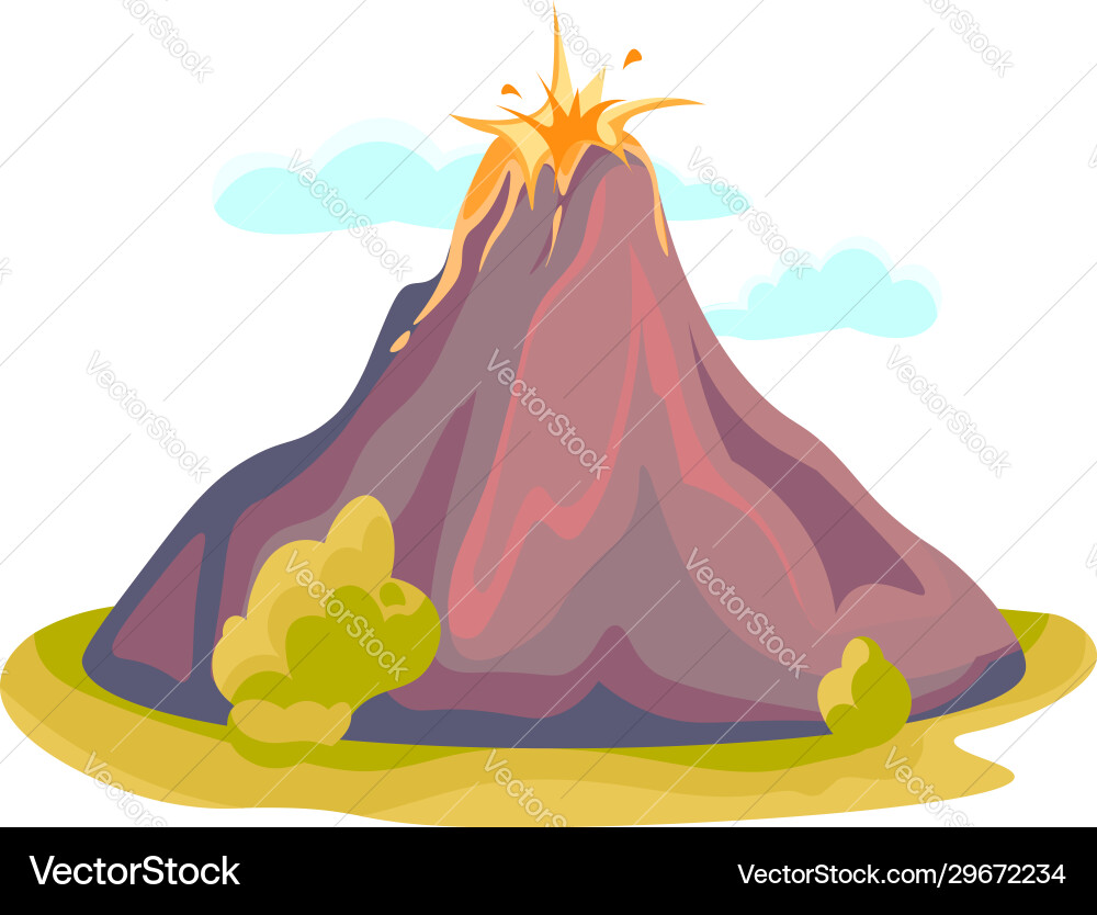 Cartoon heißen Vulkan mit Magma und Lava Vulkan Cartoon heißen Vulkan mit Magma und Lava Vulkan vektorbild