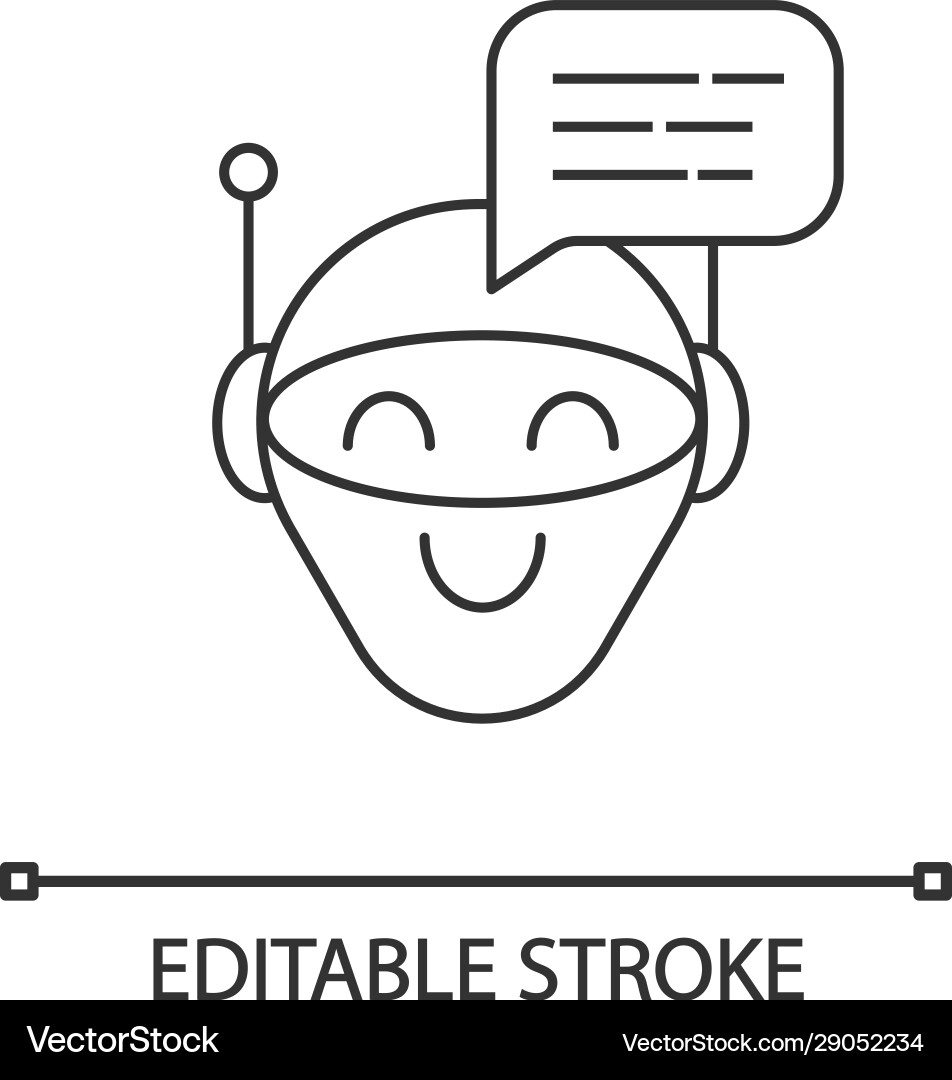 Chatbot message linear icon Chatbot message linear icon vector image