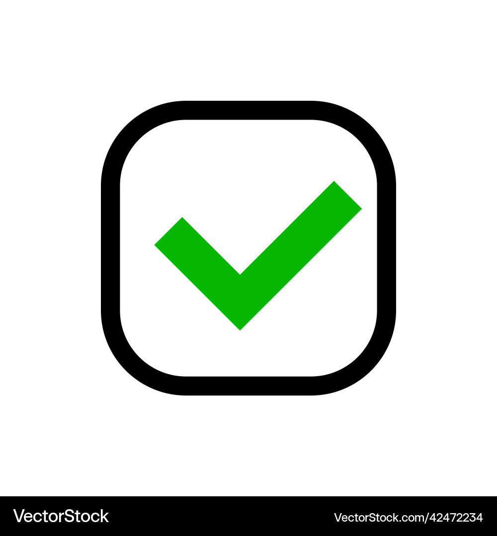 Checkbox icon with rounded corners vector image