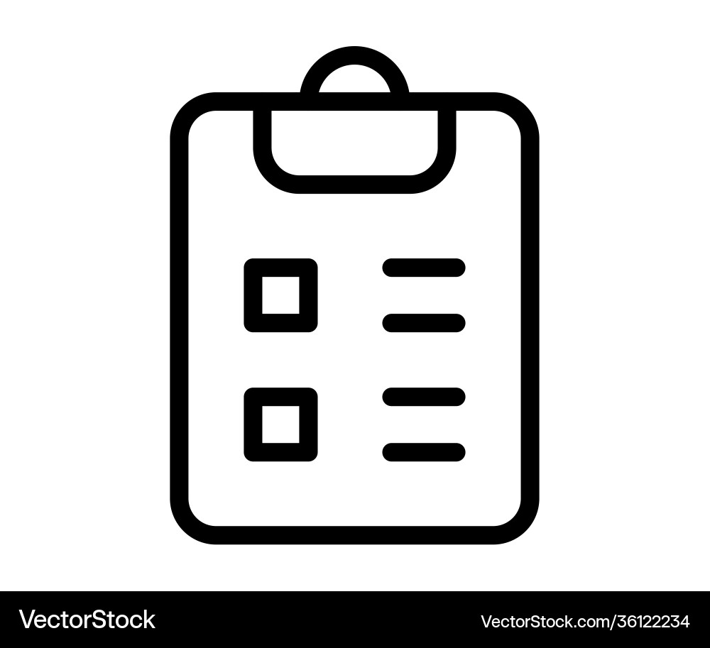 Clipboard checklist task single isolated icon Clipboard checklist task single isolated icon vector image