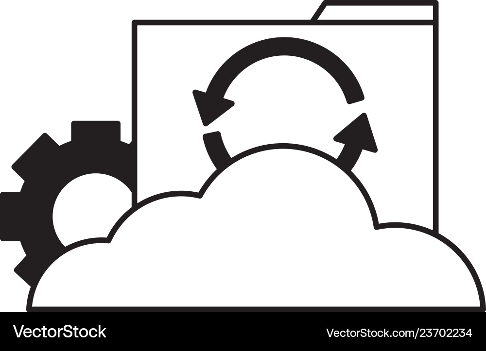 Cloud Computing Ordner Datei neu laden Einstellung Cloud Computing Ordner Datei neu laden Einstellung vektorbild