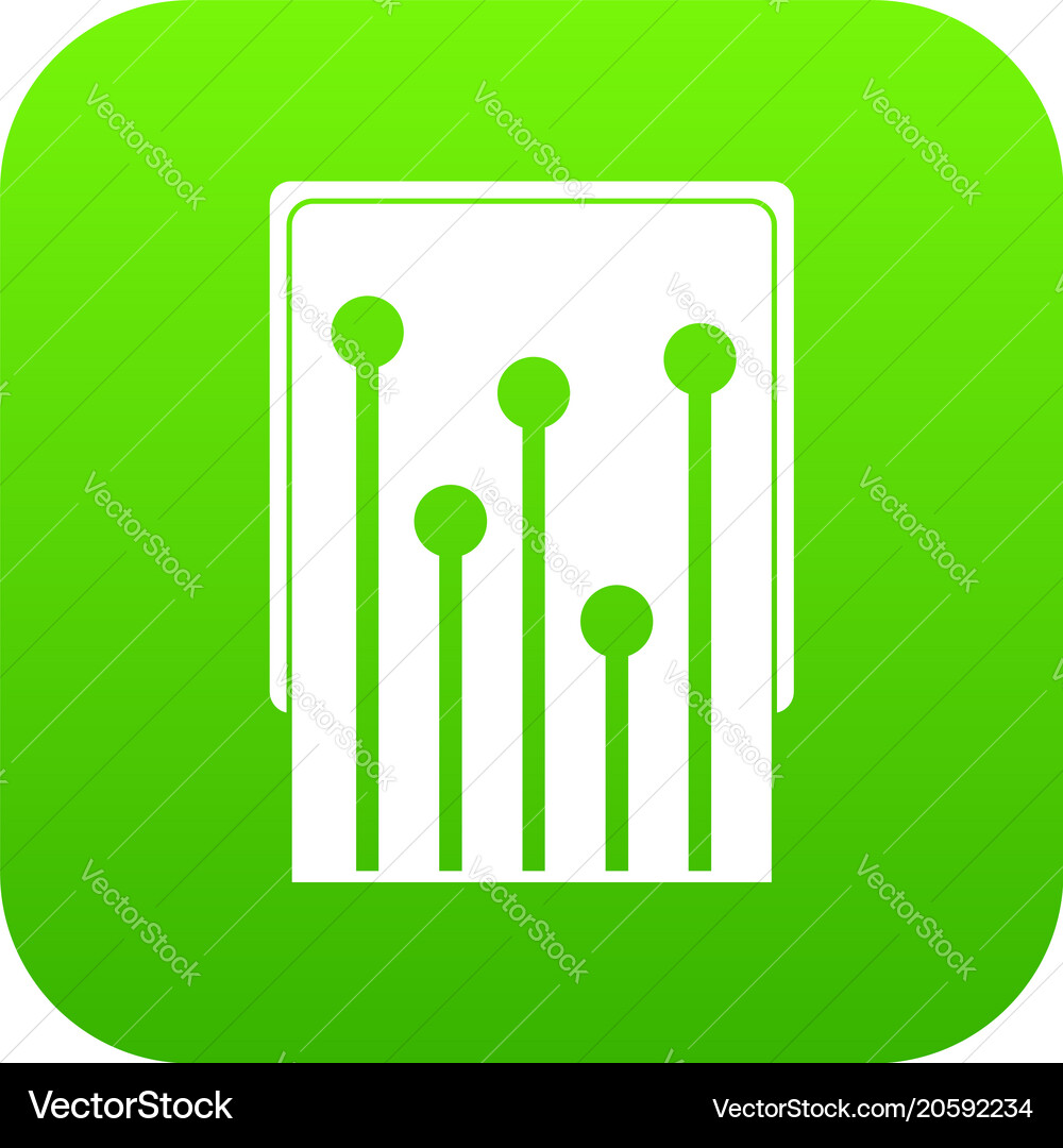 Computer processor icon digital green vector image