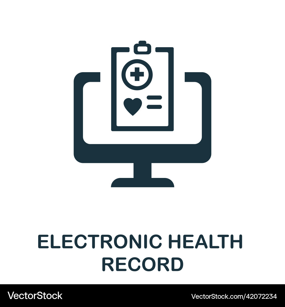 Electronic health record icon simple element from Vector Image