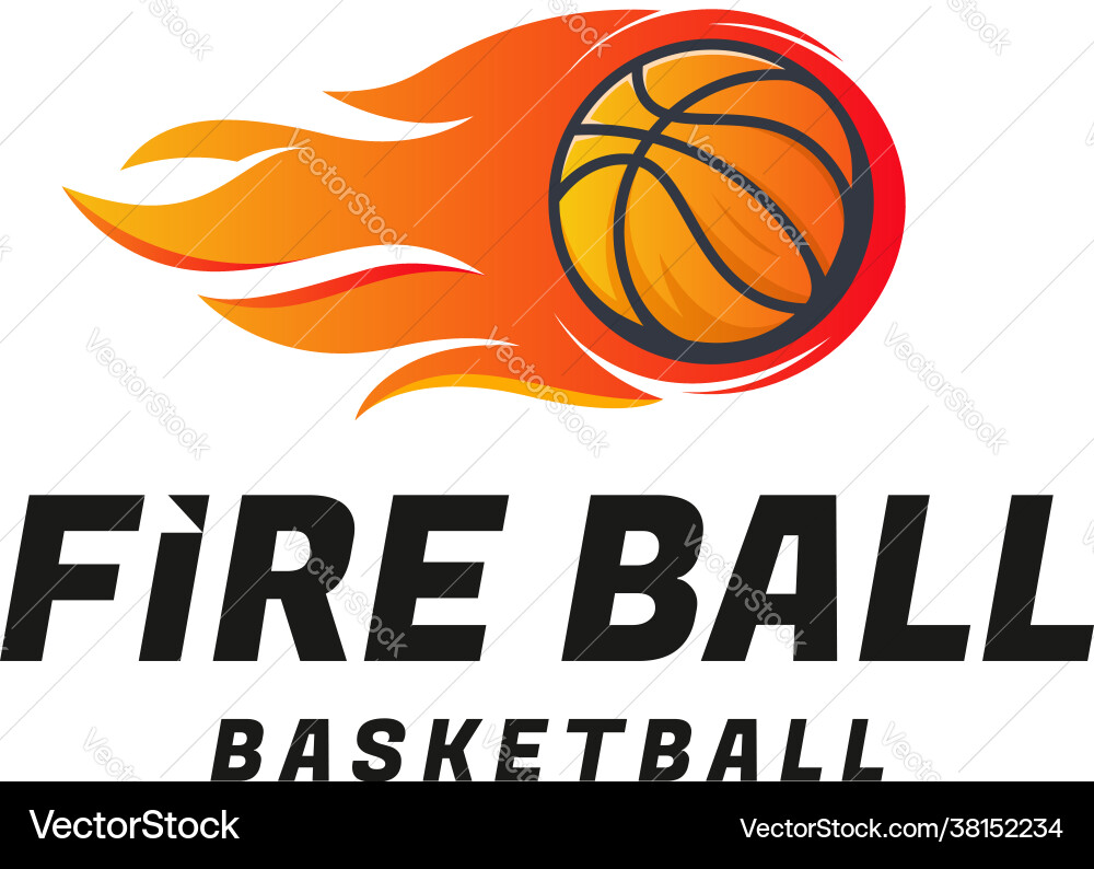 Fire ball basketball logo designs concept Fire ball basketball logo designs concept vector image