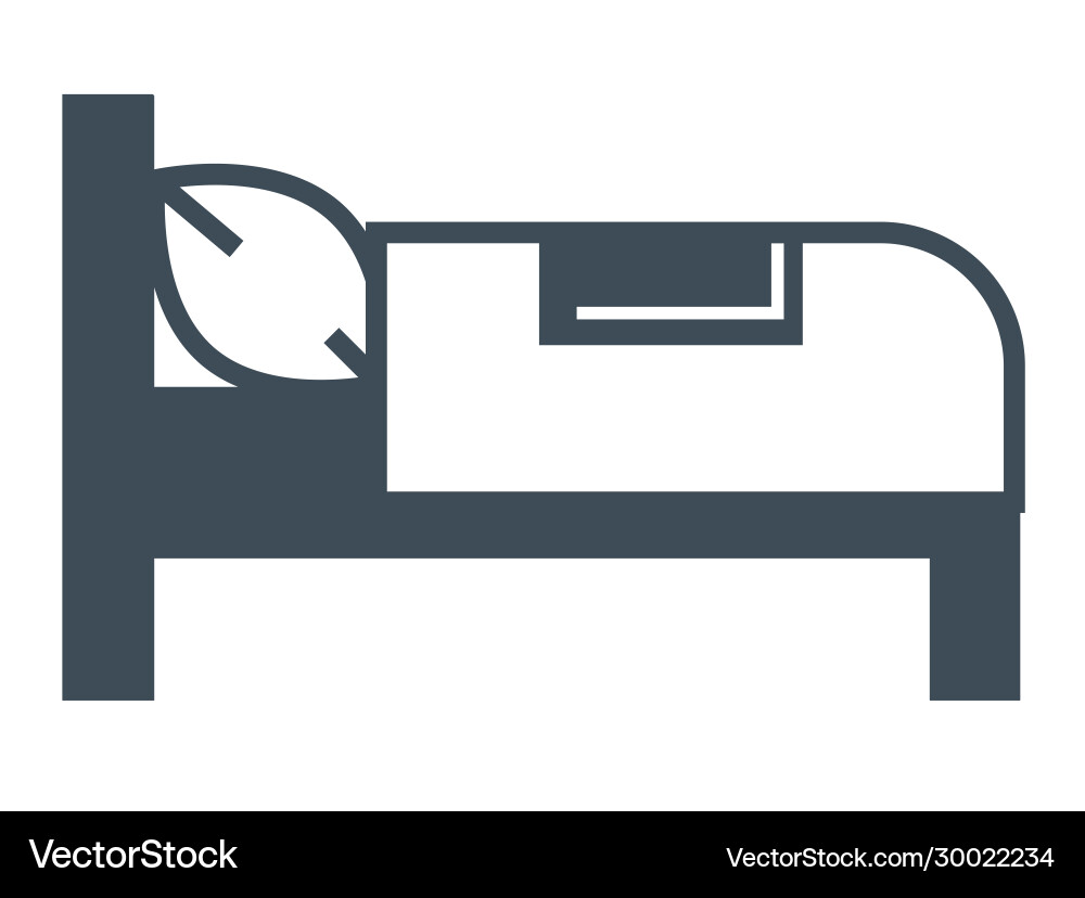 Hotel bed isolated icon bedroom furniture Hotel bed isolated icon bedroom furniture vector image
