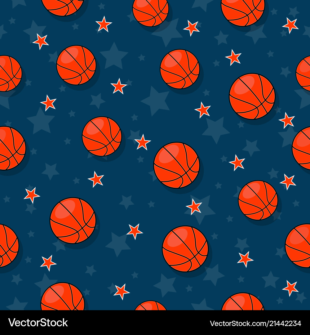 Nahtloses Muster auf dem Basketball Thema Nahtloses Muster auf dem Basketball Thema vektorbild