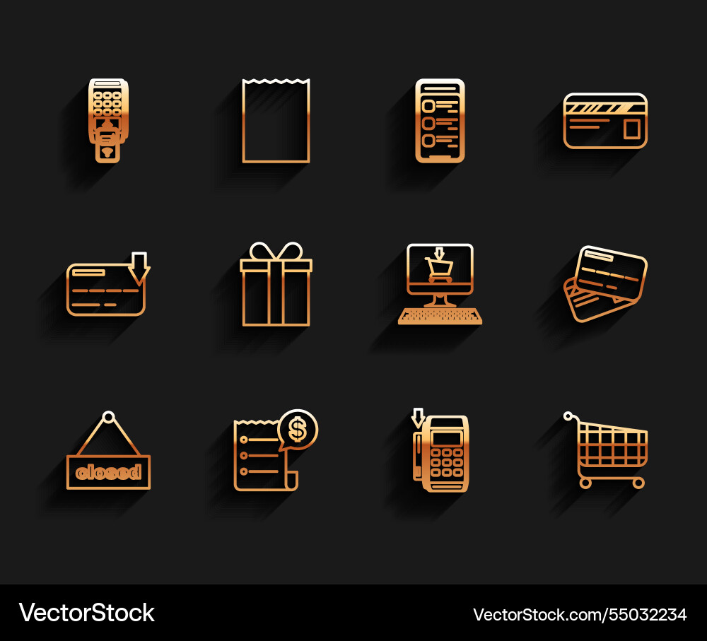 Set line hanging sign with text closed pos Set line hanging sign with text closed pos vector image