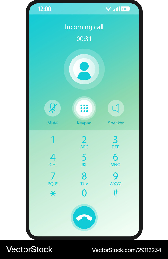 Switched keypad smartphone interface template Switched keypad smartphone interface template vector image